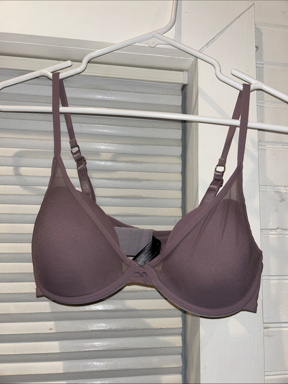 Pepper Mesh Overlay Bra | Size 38A | Lavender